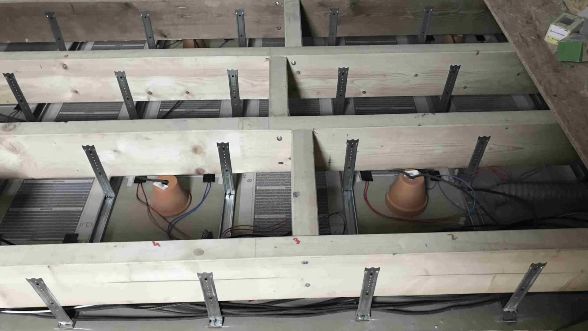 pose plafond chauffant dans les combles